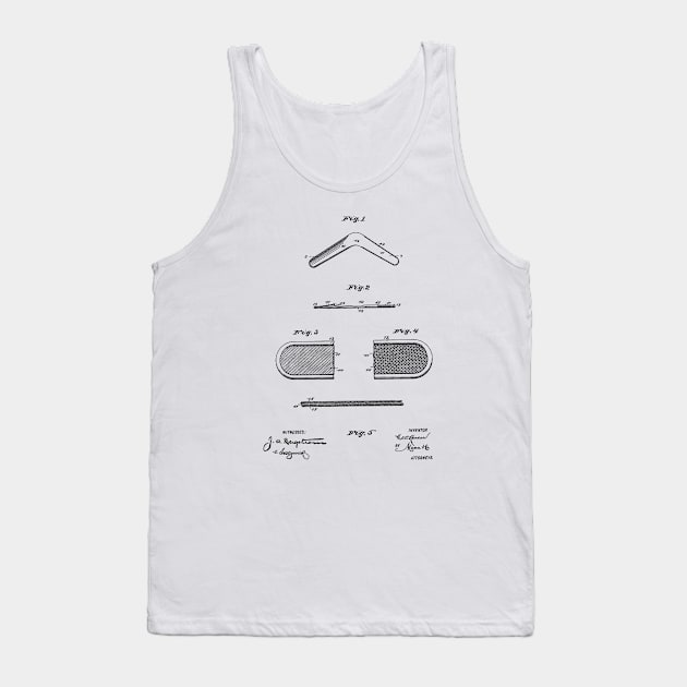 Boomerang Vintage Patent Hand Drawing Tank Top by TheYoungDesigns